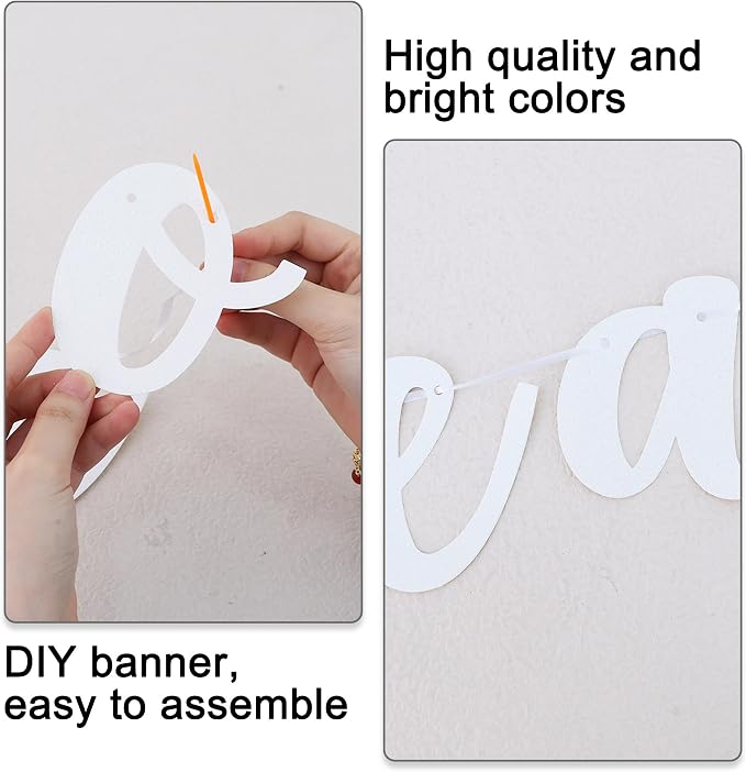 BEISHIDA Glitter White 116 PCS A-Z DIY Letter Banner Kit Make Your Own - Image 6