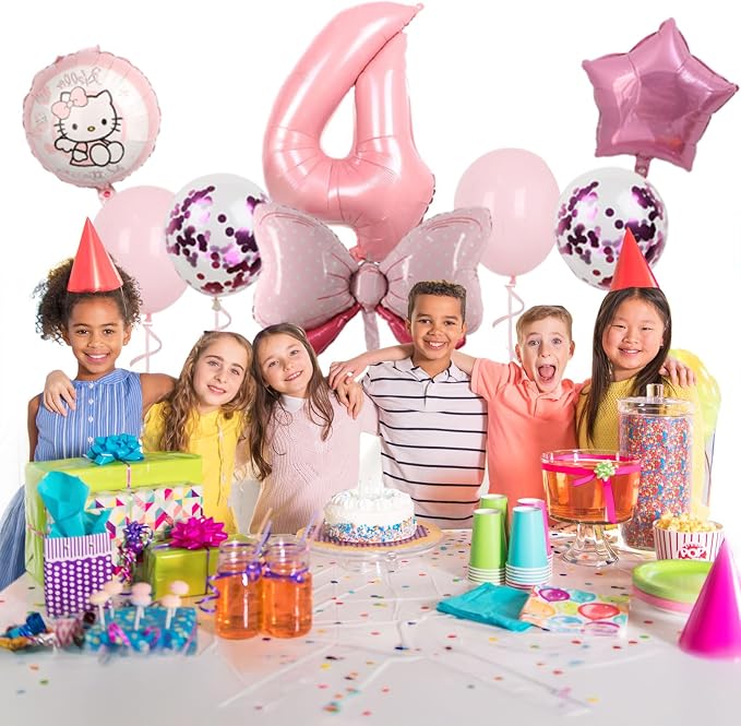 Cartoon Party Balloons, Cute Number 4 Balloon - Image 4