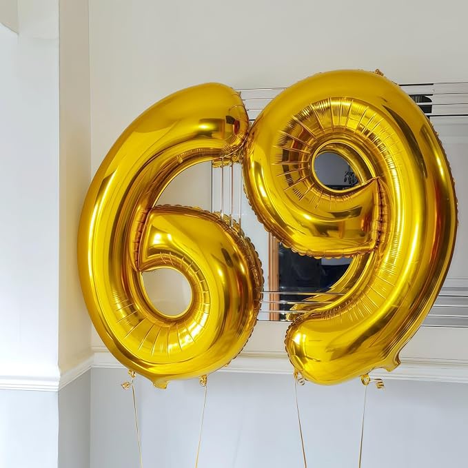Gold 5 Balloon Number, 40 Inch Number 5 Balloon Large Gold 5 Foil Mylar Helium - Image 6