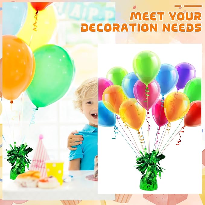 6 Pack Green Balloon Weights Metallic Holder Anchors Balloon Holder Weights - Image 4