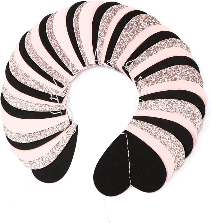 Rose-Gold Black-Pink Valentines Party-Decorations Heart-Garland - 52ft Glitter - Image 3