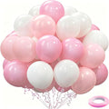 100pcs Pink and White Balloons 12 Inch w/Ribbon Party Decorations | Pink and by GBSAWER