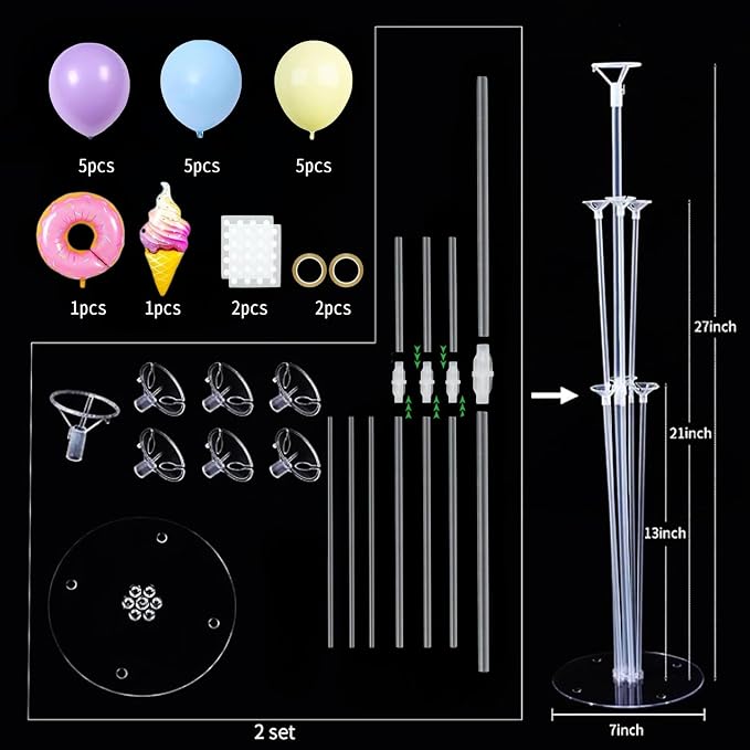 Donut Table Centerpiece Balloons Stand Kit- 2 Sets Balloon Centerpieces - Image 3