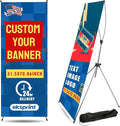 Custom Banner with X Stand 31.5" X 70.86", Banners and Signs Customize by EKSPRINT