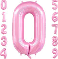 Pastel Pink 0 Balloon Number, 40 Inch Light Pink 0 Balloons Large Helium Foil by BBPOOL