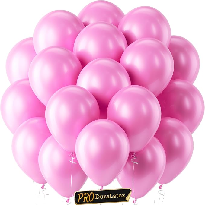 Pro Duralatex Pearl Pink Extra-Thick Balloons 120 Pack 10 inch | Light Pastel by Bezente