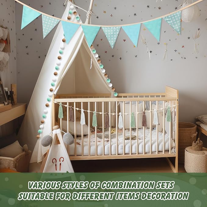 Hahafelt 4 Pcs Baby Shower Party Decoration Kit Pennant Bunting Banner Tassel - Image 7