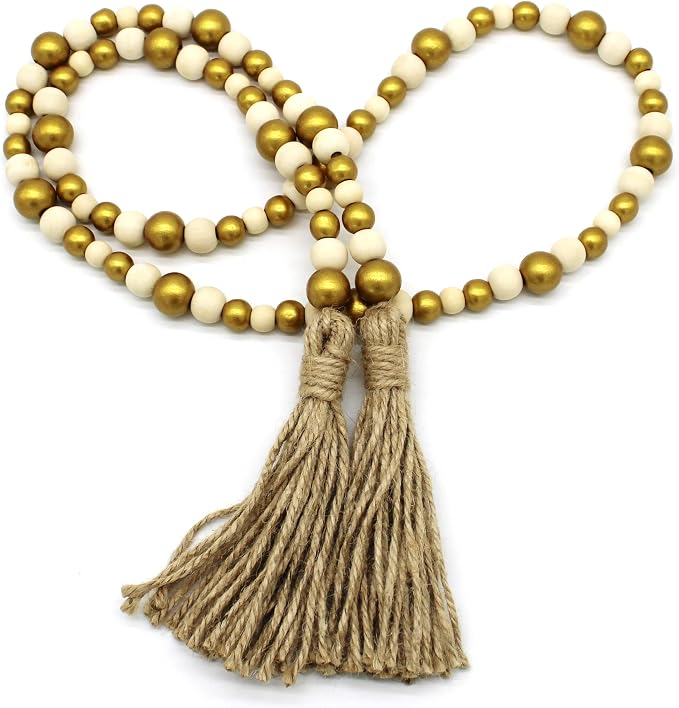 CVHOMEDECO. Wood Beads Garland by CVHOMEDECO