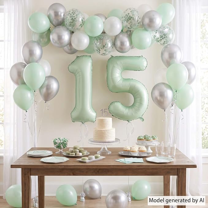 Olive Green Number 15 Balloon 40 Inch, Sign - Image 6