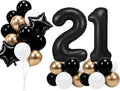 PartyWoo Number Balloons 40 Inch Black Number 21 Kit 33pcs by PartyWoo