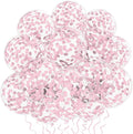 VHUWE Baby Pink Confetti Balloons 25 Pcs, 12 Inch Thickened Clear Latex Balloon by VHUWE