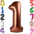 40 Inch Brown Number 1 Balloon Birthday Party Decorations by Hadoife