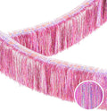 Glitter Pink Fringe Garland -4 Layers Thick, 2 Pack Metallic Tinsel Tassel by LILF