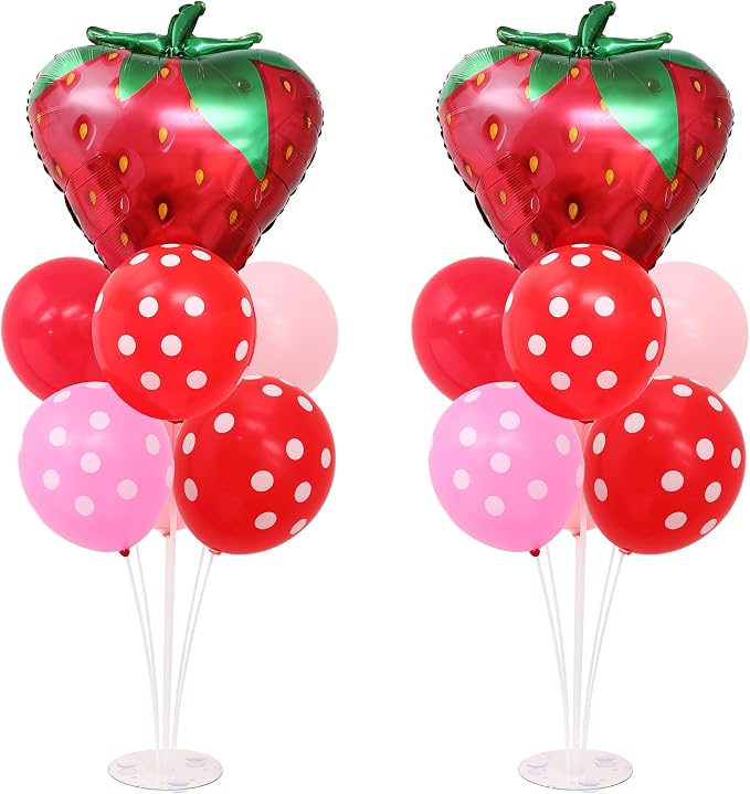 Strawberry Balloon Stand for Table Centerpiece Stand Kit 2 Sets by ZyloonDecoration