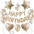 27 Pcs Champagne Gold Birthday Decorations, 3D Letters Champagne Gold Happy by WEIKA