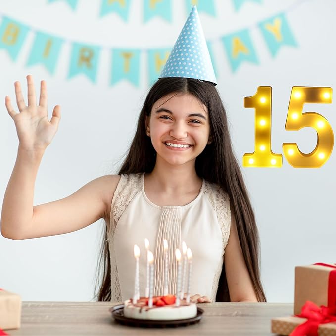15th Birthday Decorations For Girls and Boys,15 Light Up Numbers Quinceanera Decorations,Numero 15 Decoracion Para Quinceanera,Centros De Mesa De 15 Anos,Arreglos De Mesa Para 15 Anos