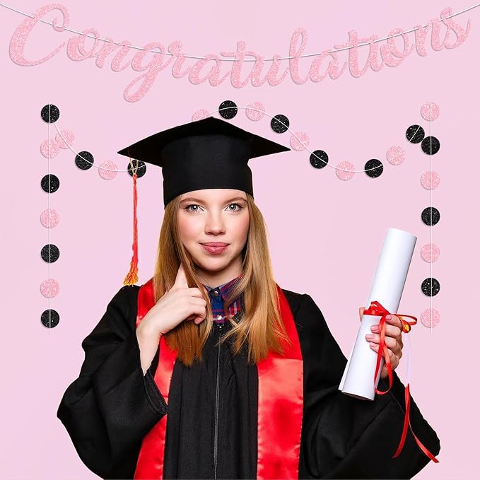 Pink Congratulations Banner Sign Prestrung Congrats Banner Garland - Image 6