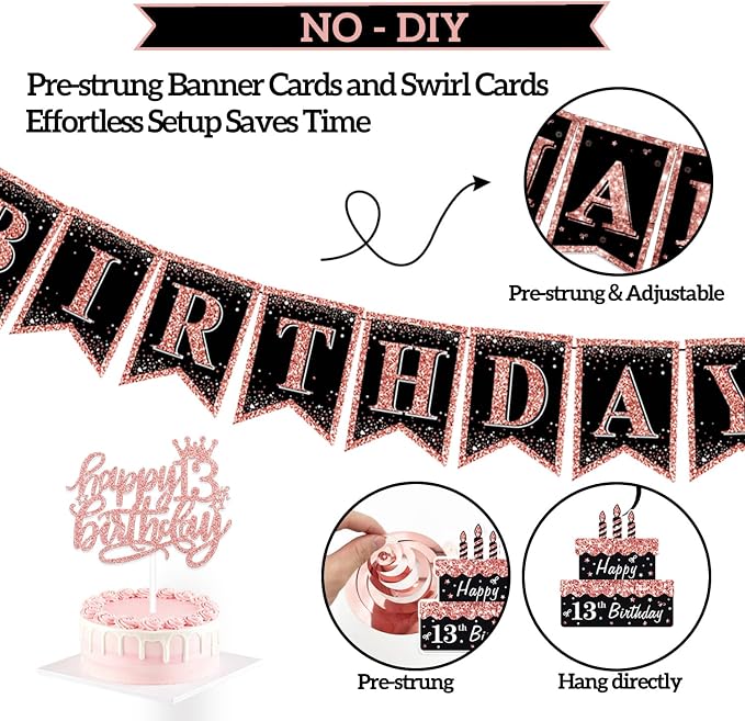 51Pcs 13th Birthday Decorations - Image 4