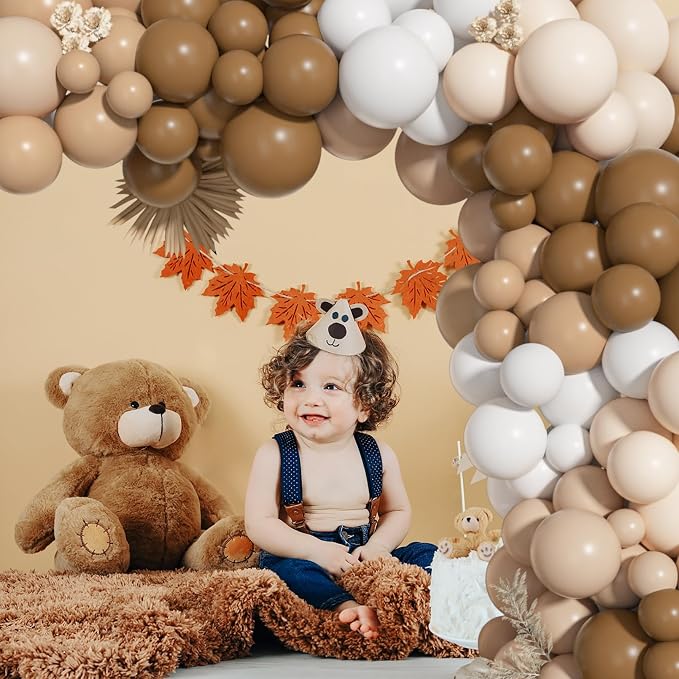156Pcs Brown Neutral Balloons Garland Arch Kit Different Size | Coffee Brown - Image 3