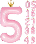 Giant Light Pink Number 5 Balloon by GifloonOfficial