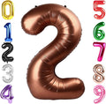 40 Inch Brown Number 2 Balloon Birthday Party Decorations by Hadoife