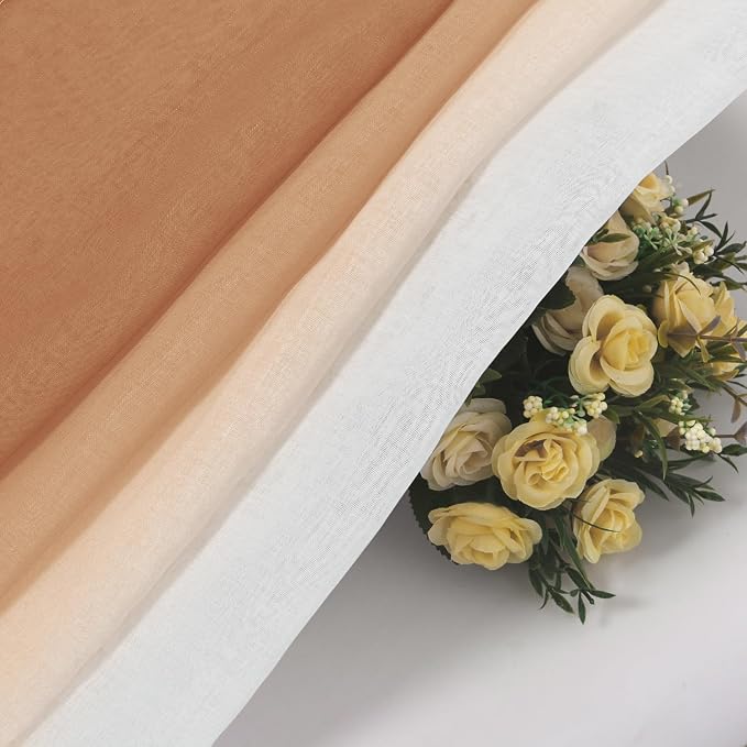 DWCN Faux Linen Ombre Sheer Curtains - Image 4