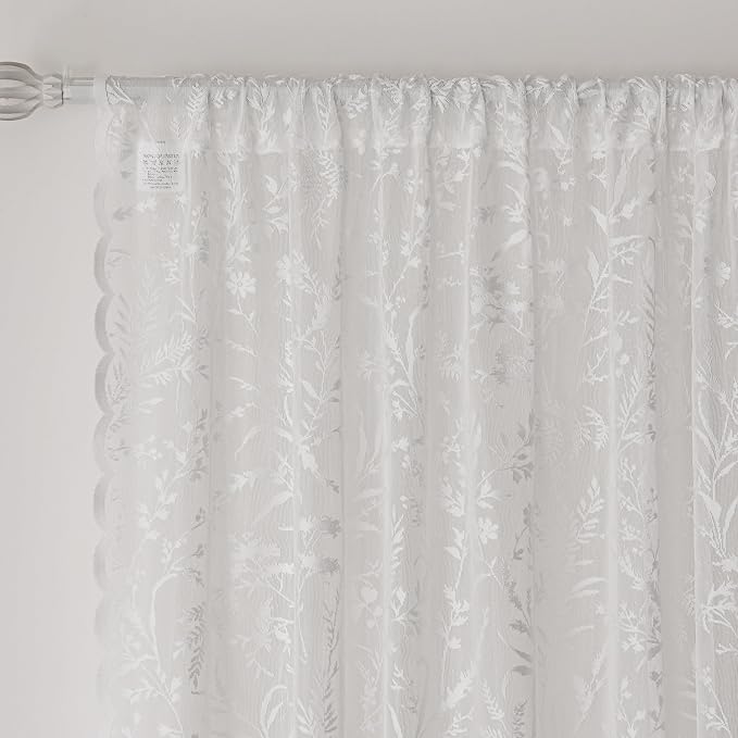 Anmao Vintage Lace Curtains 108 Inches Long 2 Panels Set, Romantic Elegant - Image 5