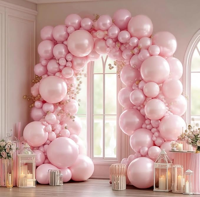 Pearl Pink Balloon Arch Garland Kit Double Stuffed | Light Pastel Pale Pink - Image 5
