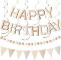 Kriyokiaa Retro Neutral Happy Birthday Banner Set, Neutral Decor | Retro by Kriyokiaa