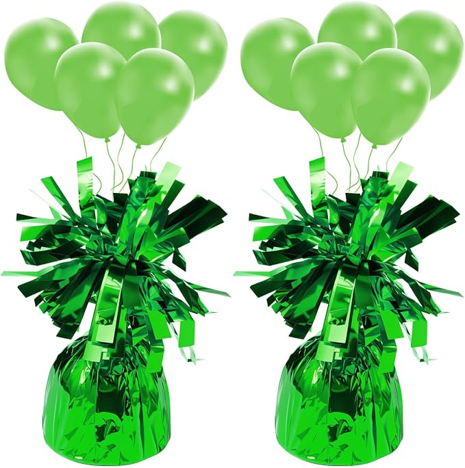 2 Pcs Balloon Weights Lime Green Metallic Anchor Balloon Holder by Unknown