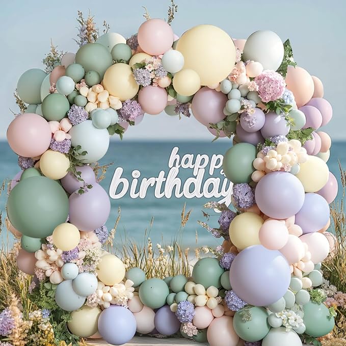 Dusty Green Pink Purple Balloons Arch Kit, Double Stuffed, Party. | Dusty Pink - Image 7