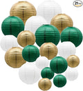Green Gold Paper Lanterns Party Decorations, Round Hanging Lantern by ADLKGG