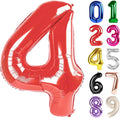 4 Balloon - Red Birthday Number Balloons, 40 Inch Decorations Men Women | Red by ALPHADELTAPI