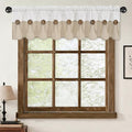 Farmhouse Valance Curtains, Boho Cotton Linen Kitchen Valance, Rustic Button by FRAMICS