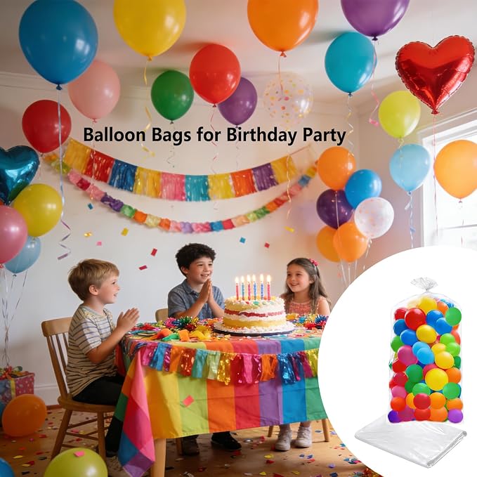 6 Pack 98.4 x 59.1 Inch Clear Balloon Transport Bags, Giant Storage Bags - Image 5
