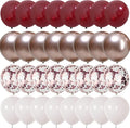 Burgundy Red Balloons, Wine Red and Rose Gold Confetti Balloon by Govpy