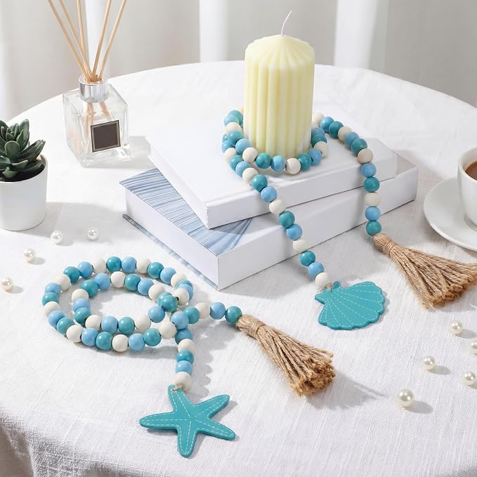 Janinka 2 Pcs Farmhouse Seashell Bead Garland - Image 2
