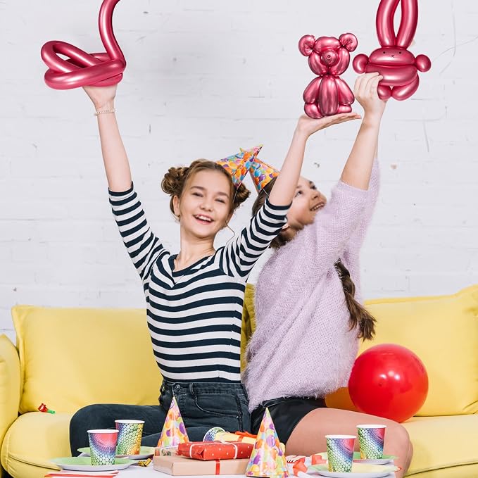 260 Metallic Red Long Balloons for Balloon Garland Thickening Skinny Latex - Image 7