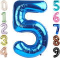 5 Balloon Numbers Birthday Decorations, 40In Dark Blue Balloons by Mluchee