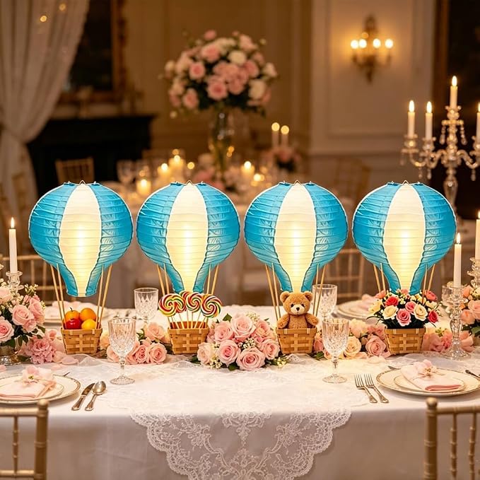 Palmhill 8 Sets 11.8" Hot Air Balloon Decorations Lanterns - Image 7