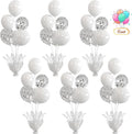 6 Set White Table Balloons Centerpiece by Suppromo