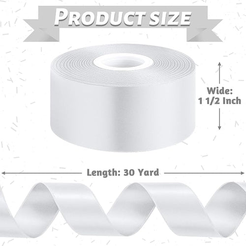 1 1/2In 30Yards Silver Ribbon for Gift Wrapping Christmas Tree Decorations | - Image 2