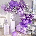 MEBAY Grey Violet Maca Purple Silver Balloons Garland Arch Kit by MEBAY