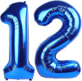 12 Balloon - Metallic Blue Birthday Number Balloons, 40 Inch Decorations | by ALPHADELTAPI