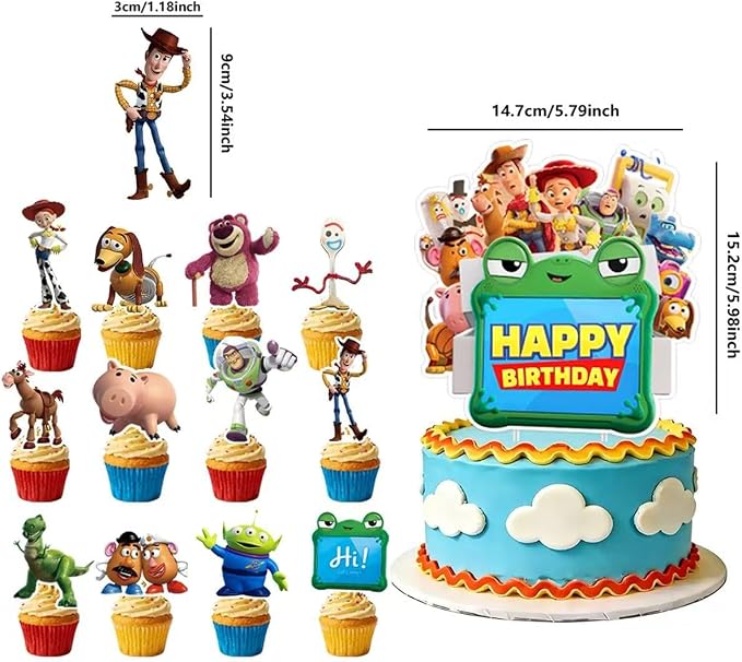 25pcs Toy Inspiration Story Birthday Cake Toppers, Toy Inspiration Story - Image 2