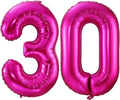 Hot Pink 30 Balloon Numbers, 40 Inch 30 Birthday Balloon Foil Mylar Number 30 by BBPOOL