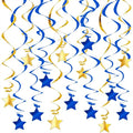 Blue Gold Hanging Swirl Decorations by PARTVON