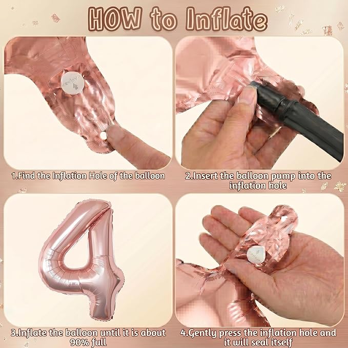 Rose Gold Number 14 Balloon 40 Inch, Gorgeous Blush Foil - Image 5
