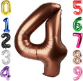 40 Inch Brown Number 4 Balloon Birthday Party Decorations by Hadoife