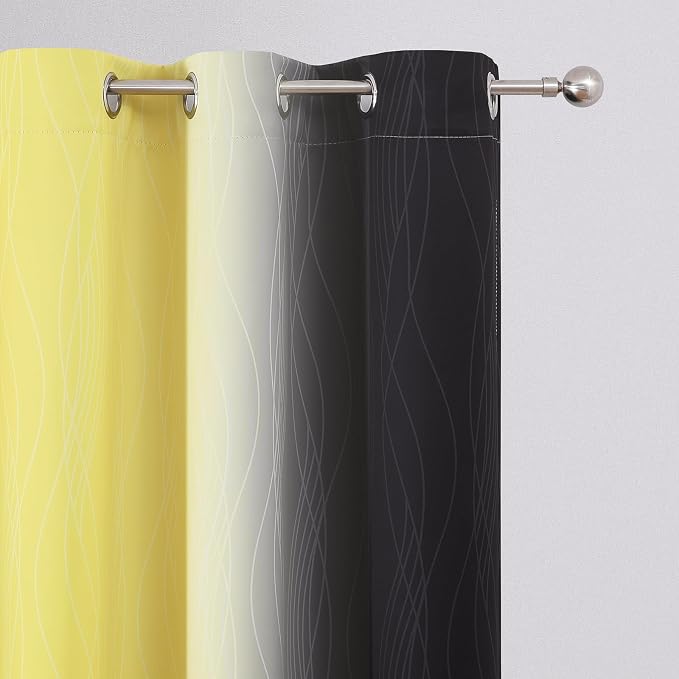 Black and Yellow Blackout Curtains - Image 4